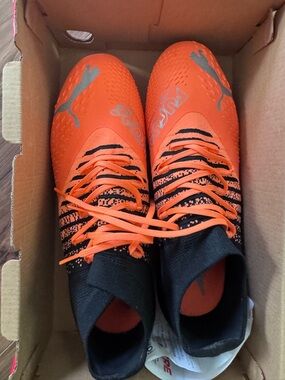 Puma Orange and Black Soccer Cleats NWT